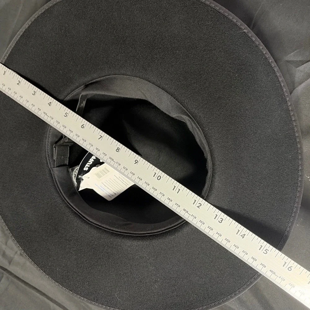 Wallaroo Hat Company Sloan Black Wool Felt Fedora Wide Brim UPF 50+ Adjustable